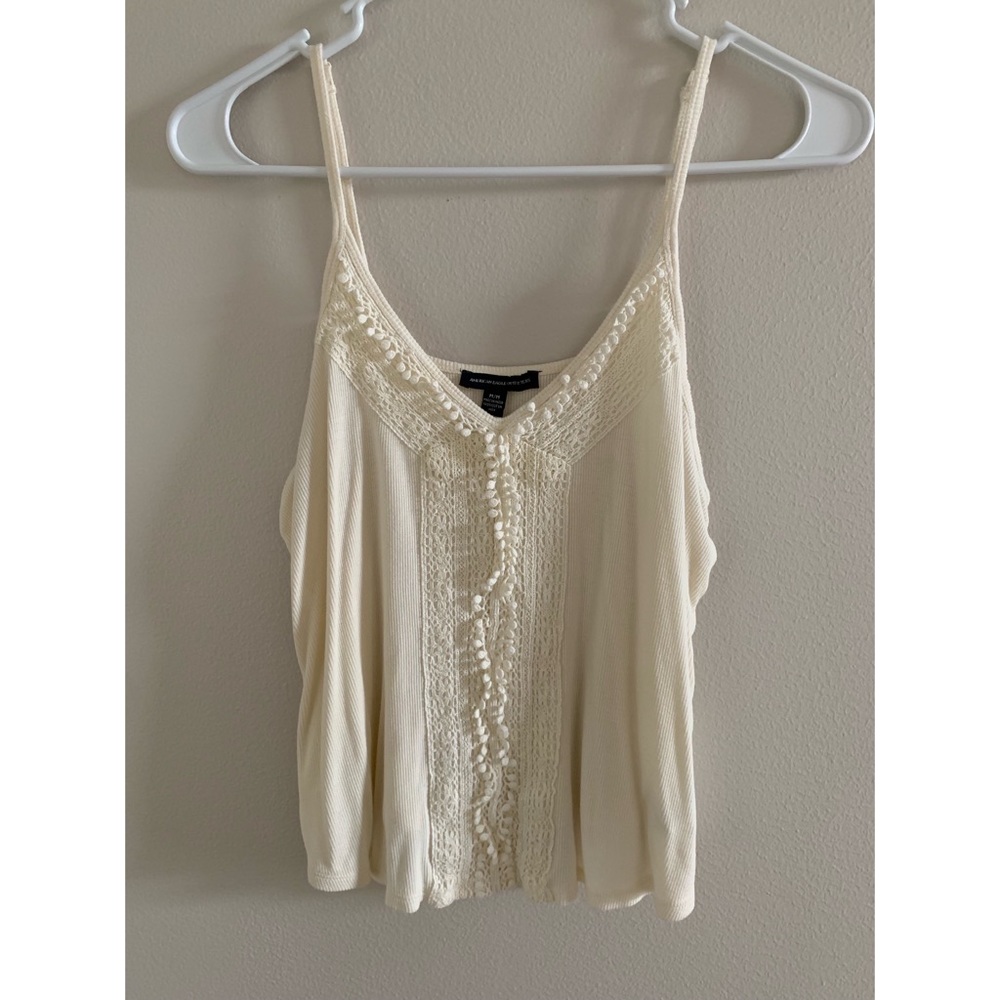 cream tank w/ lace detail